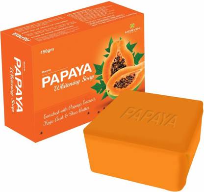 MORVIN INDIA Papaya Skin Whitening With Natural Ingredients Soap ( 5 x 75 g )