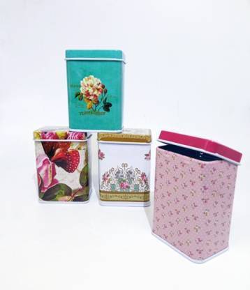 Vastra Metal Storage Containers Tin Round Dreamy Unicorn Metal Tins Attractive Designer Colour Metal Tin With Set Of 2 Design Metal Tins Utility Box for Home / Kitchen / Wedding /Casual Gift Storage Box