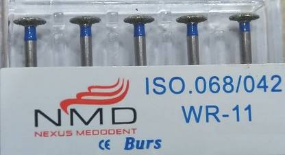 NMD NEXUS MEDODENT Diamond Burs WR(Wheel Round Edges)-11(Pack Of 5Pcs) Surgical Plier