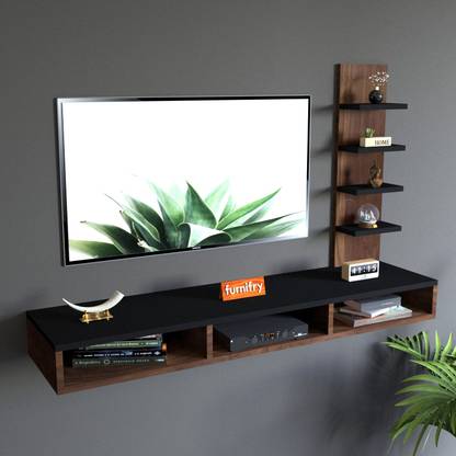 Furnifry Wooden TV Entertainment Unit/Wall Set Top Box Shelf Stand/TV Cabinet for Wall Engineered Wood TV Entertainment Unit