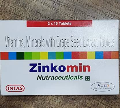 INTAS Zinkomin Multivitamin & Multimineral Tablet with Grape Seed Extract