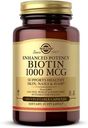 Solgar Biotin 1000 mcg, 100 Vegetable Capsules