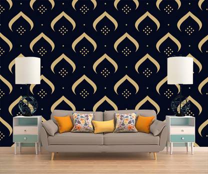 HD PRINT HOUSE Abstract Black, Gold Wallpaper