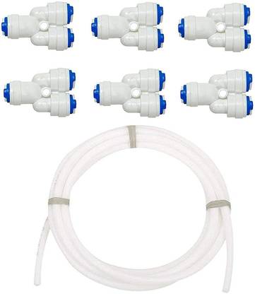 SEAZONE Ro Three Way Y- Union Connector 1/4" (6 Pcs), 3 Meter 1/4" Pipe/tube Solid Filter Cartridge