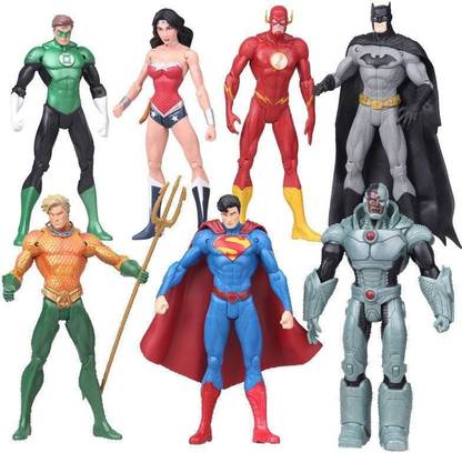 FOZZO-SK Justice League SUPER Hero 7 Action Figures Toys High Details movie models