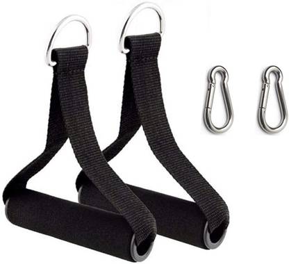 Black Mountain 2Pcs Exercise Handle Cable Machine Attachment Resistance Band Handle With S Lock Multi-training Bar