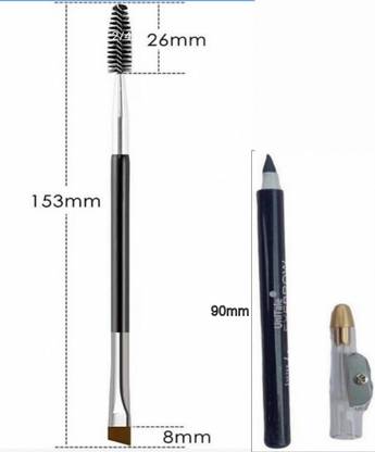 UniTale Double Sided Eyebrow Comb Brush and Spooli With Organic Black Eye Brow Pencil