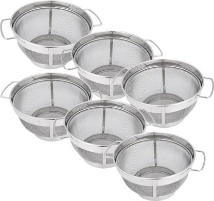 Colourtales Pack Of 6 Stainless Steel Vegetable Strainer Wire Mesh Filter (19 cm Dia) Strainer