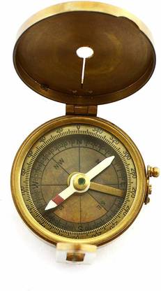 Prettycraft Beautiful Natural Sine India Brass Compass Boating Sundial Compass Nautical Gift Compass