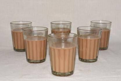 GOMARRTPRO Pack of 6 Glass Cutting Tea Glasses Set 6 - Cutting Desi chai Glass Set (100ml - 6 Pieces)