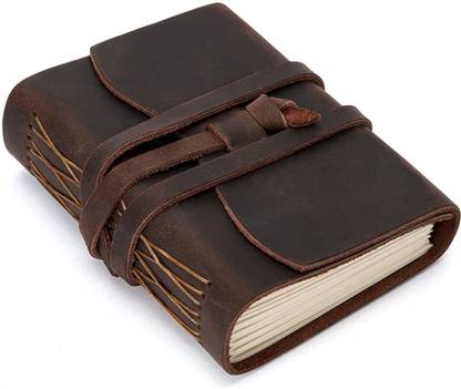 The Vintage Journal Premium Leather Journal With 100% Recycled Handmade Paper Pocket-size Diary Un-ruled 200 Pages