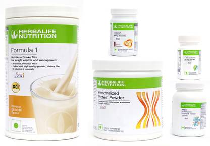 Herbalife Nutrition Banana-500 + protein powder-200+ELACHI-50 + multivitamin -90+cell u loss -90 Nutrition Drink