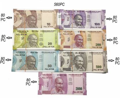 tosim INDIAN FAKE CURRENCY NAKLI NOTE PRANK MONEY,FAKE NOTE,PRANK NOTE,FAKE MONEY,TOY NOTE,TOY MONEY,PACK OF 560 Gag Toy