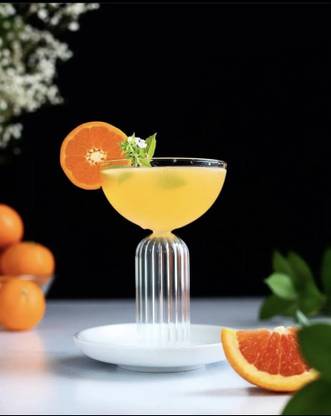Melbify (Pack of 2) Ribbed Stem Glass/010 Glass Cocktail Glass