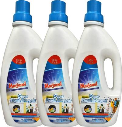 MARJANOL Garment Wash Super Liquid Detergent 3 Litre (Pack Of 3, 1000 ML Each) Fresh Liquid Detergent