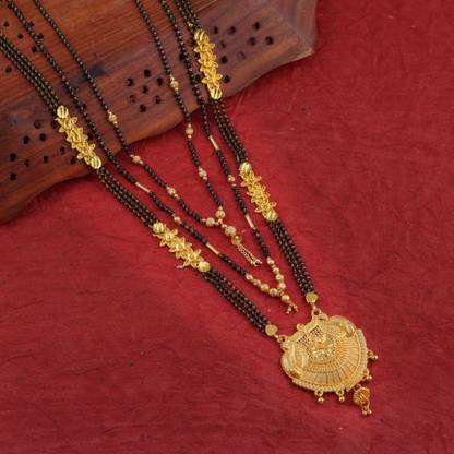 Brado Jewellery Combo of 3 Traditional 30 inch and 18 inch Mangalsutra for Women Brass Mangalsutra