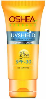 Oshea Herbals Sunscreen - SPF 50 Uvshield Sun Block Cream Spf 30, Yellow, 120 g
