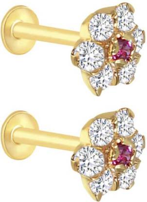 Paridhi Cubic Zirconia Gold-plated Plated Brass Nose Stud Set