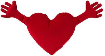 IKEA Soft Heart Shaped Pillow with Hands, Gift for Valentines Day & Loved Ones Polyester Fibre Solid Cushion Pack of 1