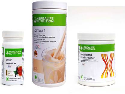 Herbalife Nutrition FORMULA1 VANILLA & AFRESH TULSI & PERSONALIZED PROTIEN POWDER 200 GRAM Plant-Based Protein