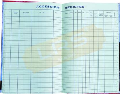 LRS Library Accession Register for Schools/Colleges/Libraries - 140 Pages Single - 30 Entries per Page - 34x21 cm - 75 GSM Ledger Paper 30-Part Accession Register