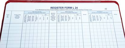 LRS Liquor Stock Register (L24) - For Foreign Liquor - 100 Pages - 38*26 cm 1-Part Bar Stock Register