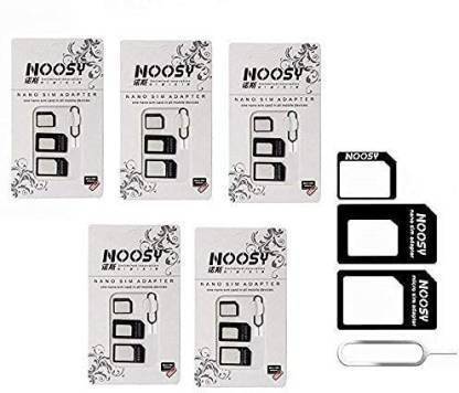 Saviraj 5PCS Nano Micro - 4 in 1 Converter Kit With Steel Tray Eject Pin Sim Adapter Sim Adapter