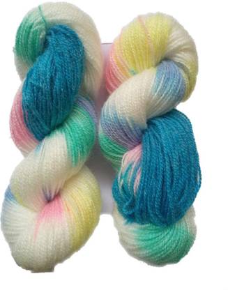 JEFFY Ganga Glow Knitting Yarn Wool, Blue Lily 200 gm Woolen Crochet Yarn Thread
