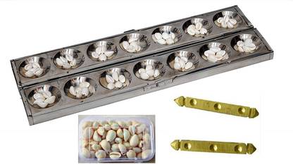 Jayam Traditional Silver Box Pallankuzhi with shells and Box Dayakattai Pachikalu Pasa Educational Board Games