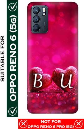 FULLYIDEA Back Cover for OPPO Reno6 5G, OPPO CPH2251, Letter B, Alphabet B, Name B, Letter B With U, B Lo