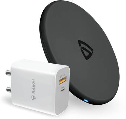 RAEGR RG10341 Arc 400 Pro 15W Type-C[with 20W PD Adapter]Type-C Cable MADE IN INDIA Charging Pad