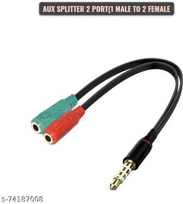rajcom Stereo Audio Cable 0.25 m AUX SPLITTER 2 PORT (1 male 2 female)