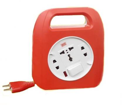 Luxuria 2 Pin Flex Box 5 Mtr. with Handle, Indicator & International Socket (Assorted Color) Three Pin Plug