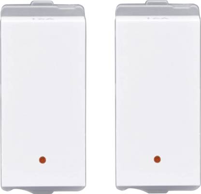 L&T CB91301SW10 Entice 10A 1-Way Switch With Indicator 1-Module (White, Pack of 2) 10 A One Way Electrical Switch