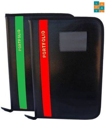 LAPATA Faux Leather Waterproof A4 Size Faux Leather Executive Professional File Folders for Certificates, Legal Documents with 20 Leafs/Sleeves/Document Folder with Zip..