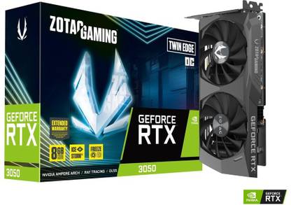 ZOTAC RTX 3050 Twin Edge OC GDDR6 8 GB NVIDIA Chipset 128 bit 1807 MHz Graphics Card