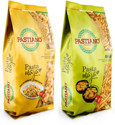 PASTIANO MAJA MACARONI AND PENNE PASTA- 500 GMS EACH- (PACK OF 2)- Macaroni, Penne Pasta