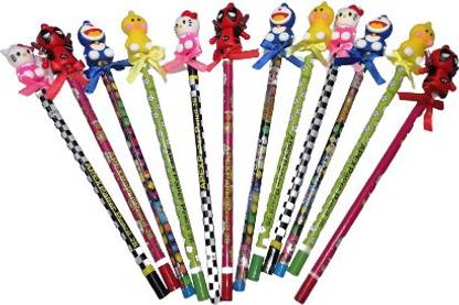 Oneclickshopping Pack of 12 Pencil with Cartoon Characters Toy Pencil