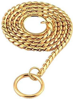 Pups&Pets Choke Chain Training Dog Collars Gold Snake Choke Chain(X-Large Length-60cm) Dog Everyday Collar