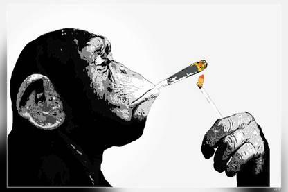 Steez - / Monkey Smoking A Joint Es Matte Finish Poster Paper Print