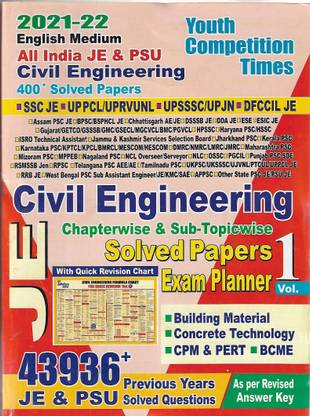 Civil Engineering Chapterwise & Solved Papers Vol-1 43936+ Je& Psu Questions