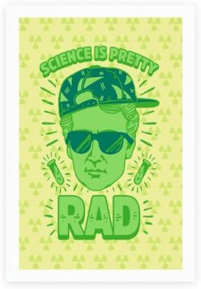 Science is Pretty Rad Marie Curie Room, Office, Wall Decor, Poster Wallpaper Paper Print