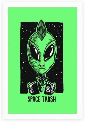 Space Trash Room, Office, Wall Decor, Poster Wallpaper Paper Print