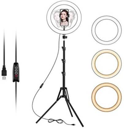 Yozti 10" LED Ring Light with Stand for Camera Smartphone Ring Flash (White) Ring Flash