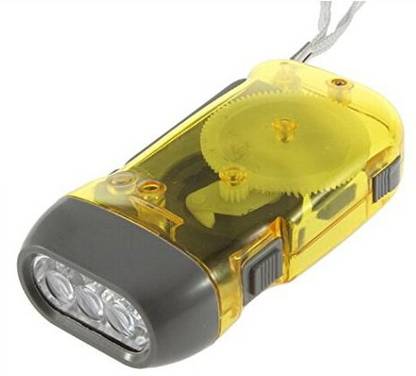 play run ™Plastic Light Wind-up Dynamo Flashlight, Torch