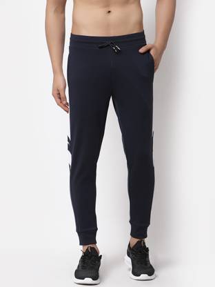 Men Solid Dark Blue Track Pants