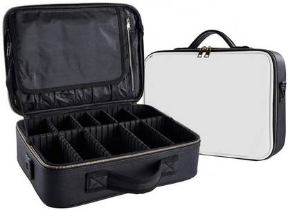 EZLOOT Travel Makeup Train Case Cosmetic Organizer Storage Bag Artist Storage Box For Cosmetics, Jewelry, Makeup Tools, Toiletries, Shaving Kit, Electronic Accessories Vanity Box