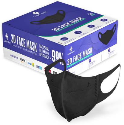 careview 3D Disposable Face Mask with Soft Spandex Ear loop CV 3D Face Mask