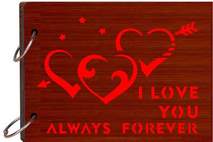 shashank elegant wooden i love always design couple/girl boy/anniversary/gifts scrapbook Album