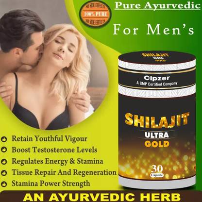 CIPZER Shilajit Ultra Gold Capsule Helps To Increase Timing & Stamina, Energy Booster